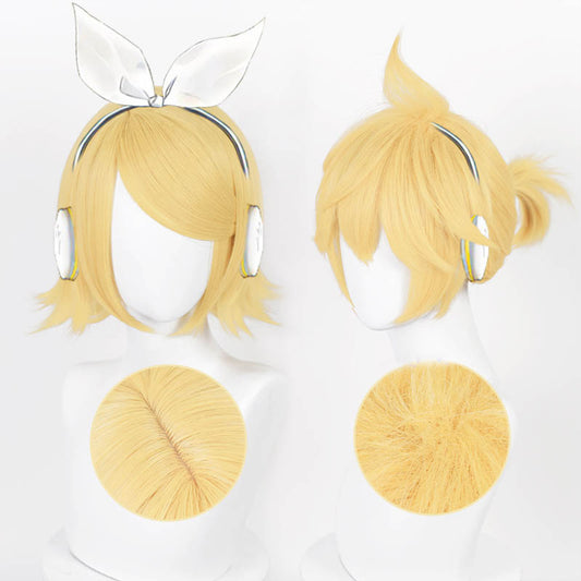 【Nekocos】Vocaloid Kagamine Rin & Len Cosplay Kagamine Rin_Len Cosplay Wig | In Stock