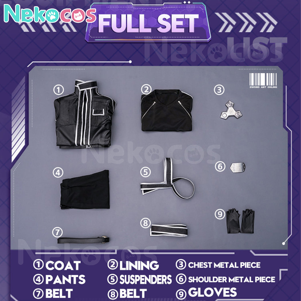 【Nekocos】Anime Sword Art Online Cosplay SAO Kirigaya Kazuto Cosplay Costume Premium Edition | In Stock