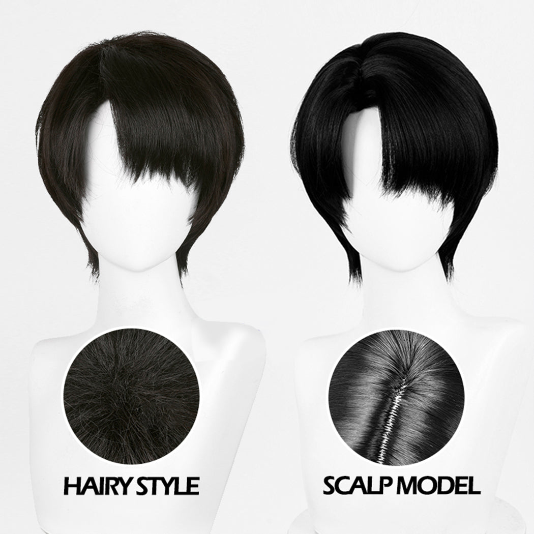 【Nekocos】Anime Attack On Titan Cosplay Levi Ackerman Cosplay Wig | In Stock