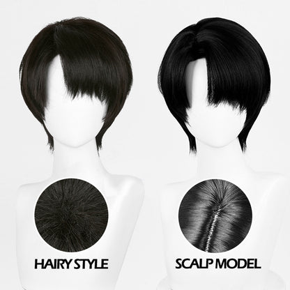 【Nekocos】Anime Attack On Titan Cosplay Levi Ackerman Cosplay Wig | In Stock
