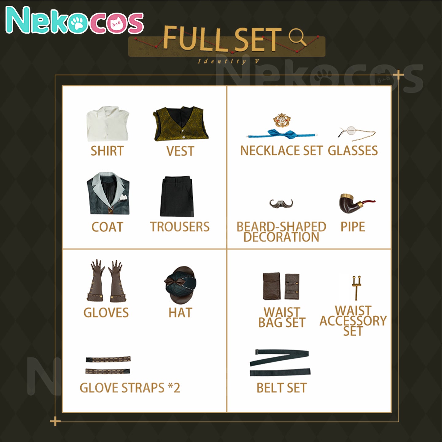 【Nekocos】Game Identity V Cosplay Mr. Inference Cosplay Costume Premium Edition