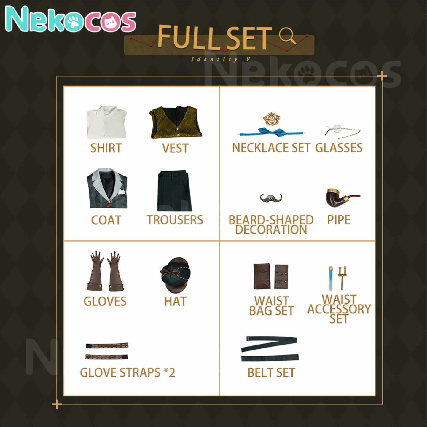 【Nekocos】Game Identity V Cosplay Mr. Inference Cosplay Costume Premium Edition | Pre-Sale