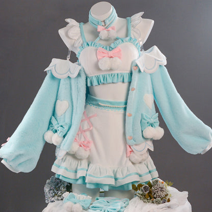 【Nekocos】Vocaloid Hatsune Miku Cosplay Hatsune Miku and Sanrio Collaboration Cosplay Costume Premium Edition | Pre-Sale