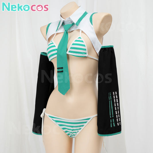 【Nekocos】Vocaloid Hatsune Miku Cosplay Miku Swimsuit Cosplay Costume | In Stock