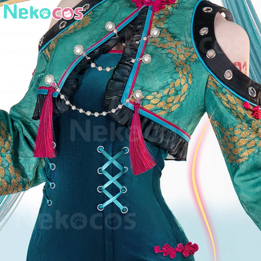 【Nekocos】Vocaloid Hatsune Miku Cosplay Miku Year Of The Snake Cheongsam Cosplay Costume Premium Edition | Pre-Sale