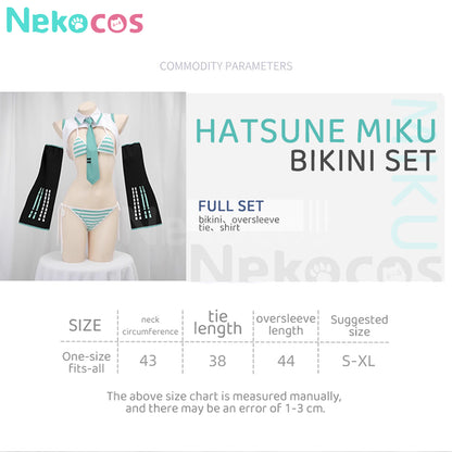 【Nekocos】Vocaloid Hatsune Miku Cosplay Miku Swimsuit Cosplay Costume | In Stock