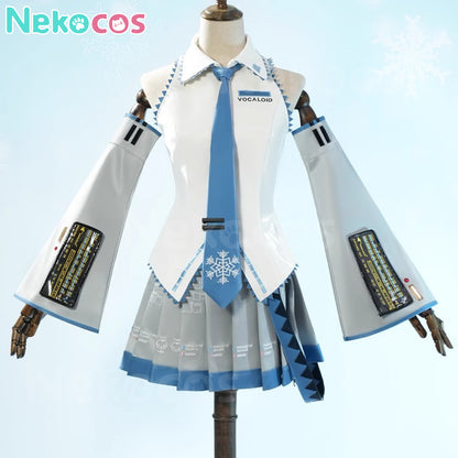 【Nekocos】Vocaloid Hatsune Miku Cosplay Snow Hatsune Cosplay Costume Premium Edition | In Stock