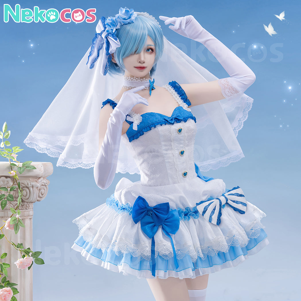 【Nekocos】Anime Re Zero Cosplay Rem Ram Emilia Wedding Dress Cosplay Costume | Custom-Tailor