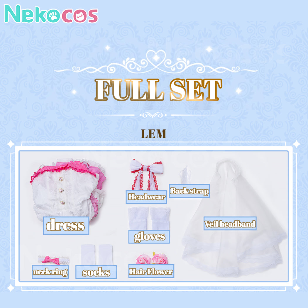 【Nekocos】Anime Re Zero Cosplay Rem Ram Emilia Wedding Dress Cosplay Costume | Custom-Tailor