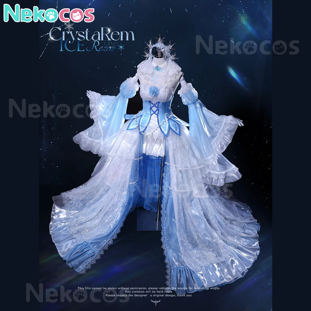 【Nekocos】Anime Re Zero Cosplay Rem Crystal Dress Cosplay Costume Premium Edition | Custom-Tailor