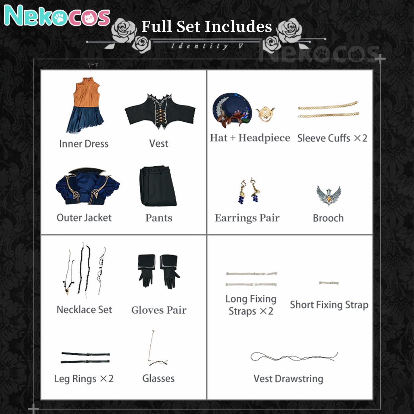 【Nekocos】Game Identity V Cosplay Lanternist Robin Cosplay Costume Premium Edition