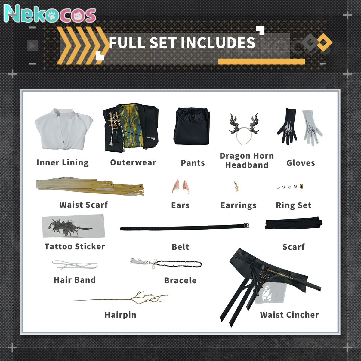 Arknights Wang Cosplay Costume Custom Tailored - Premium EditionArknights,Costume,Game