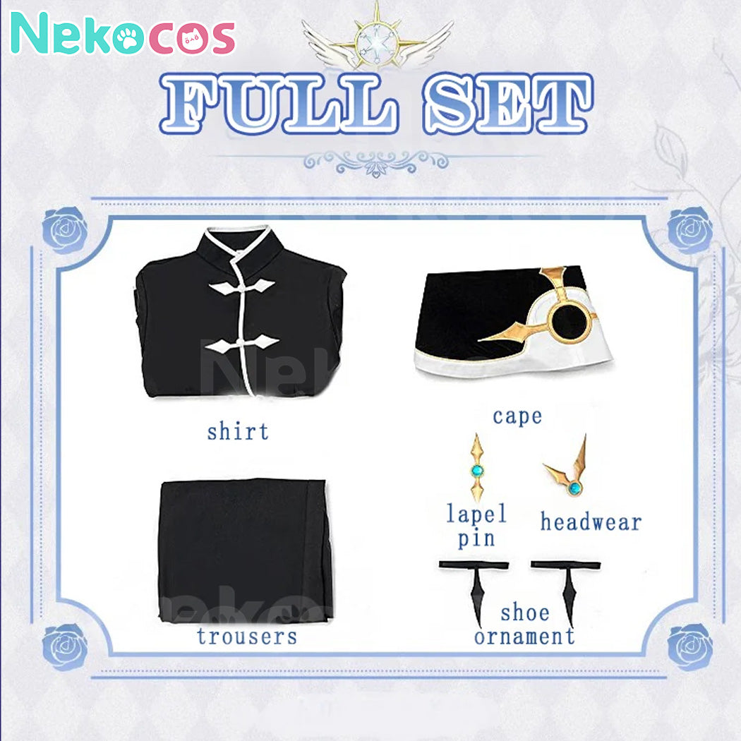 【Auf Lager】Anime Card Captor Sakura Cosplay Syaoran Li Schwarz-Weiß-Anzug Cosplay Kostüm