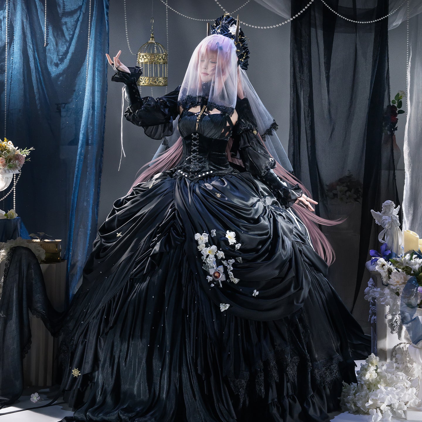 【Nekocos】Game Arknights Cosplay Civilight Eterna Condolence Cosplay Costume Premium Edition | Custom-Tailor