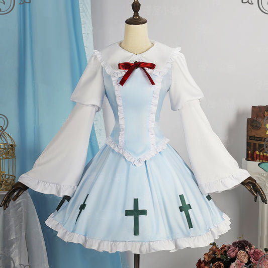 【Nekocos】Anime Shugo Chara! Cosplay Tsukiyomi Utau Mint green Cosplay Costume | In Stock