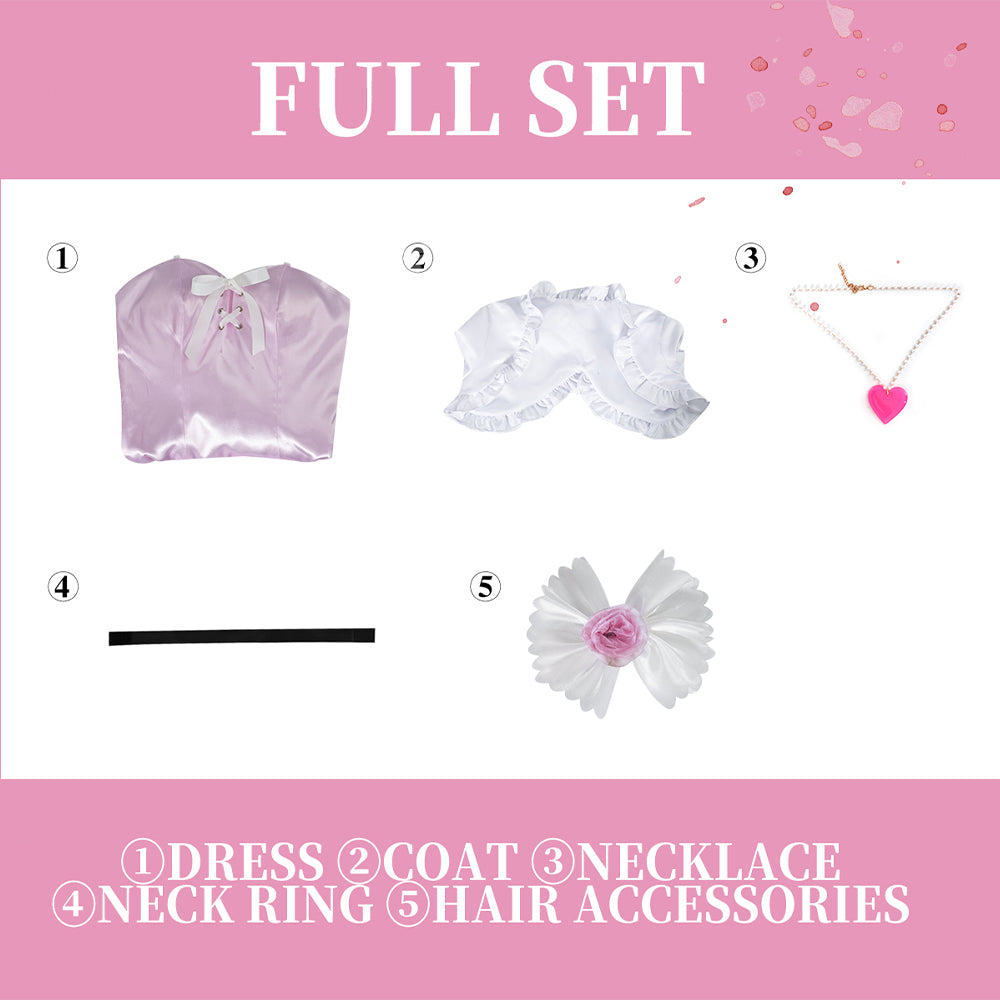 【Nekocos】Anime Shugo Chara! Cosplay Tsukiyomi Utau Pink Everyday  Cosplay Costume | In Stock