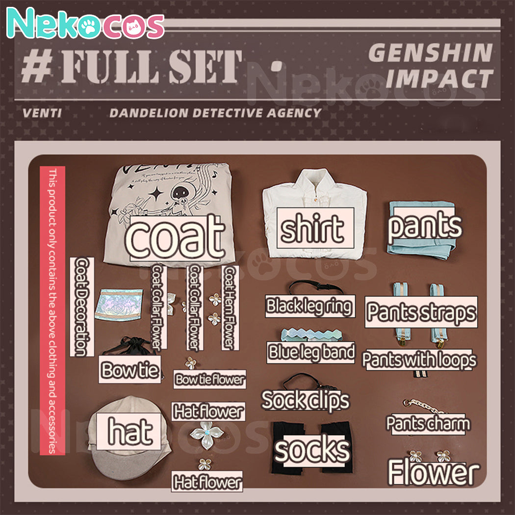 【Nekocos】Game Genshin Impact Cosplay Child Venti Cosplay Costume Premium Edition | In Stock