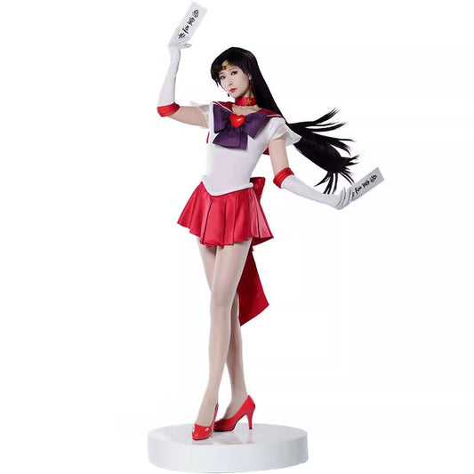 【Nekocos】Anime Sailor Moon SuperS Cosplay Sailor Mars Rei Hino Battle Suit Cosplay Costume Premium Edition | In Stock