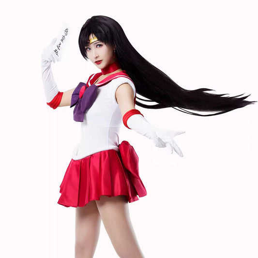 【Nekocos】Anime Sailor Moon Cosplay Sailor Mars Rei Hino Battle Suit Cosplay Costume Premium Edition | In Stock