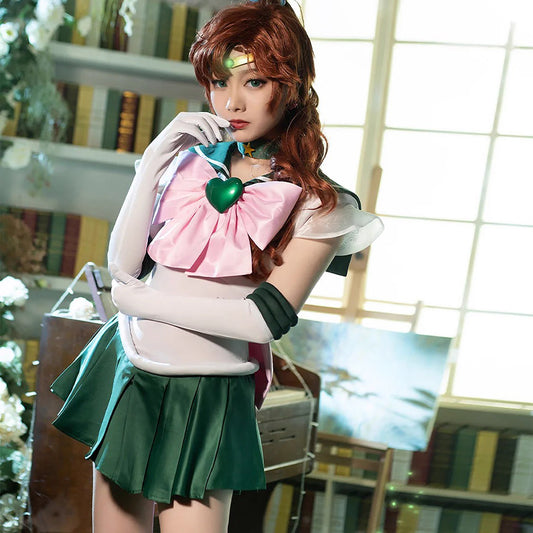 【Nekocos】Anime Sailor Moon SuperS Cosplay Sailor Jupiter Makoto Kino Battle Suit Cosplay Costume Premium Edition | In Stock