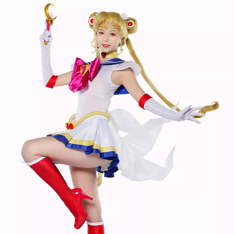 【Nekocos】Anime Sailor Moon SuperS Cosplay Sailor Moon Usagi Tsukino Battle Suit Cosplay Costume | In Stock