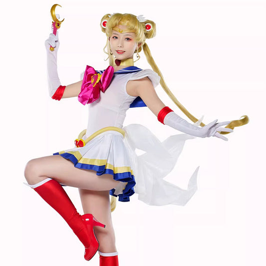 【Nekocos】Anime Sailor Moon SuperS Cosplay Sailor Moon Usagi Tsukino Battle Suit Cosplay Costume | In Stock