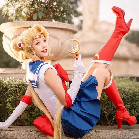 【Nekocos】Anime Sailor Moon Cosplay Sailor Moon Usagi Tsukino Battle Suit Cosplay Costume Premium Edition | In Stock