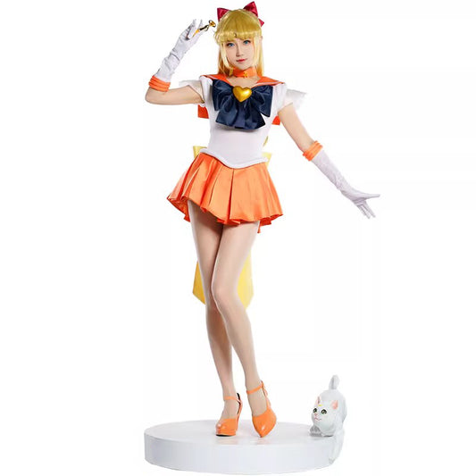 【Nekocos】Anime Sailor Moon SuperS Cosplay Sailor Venus Minako Aino Battle Suit Cosplay Costume Premium Edition | In Stock
