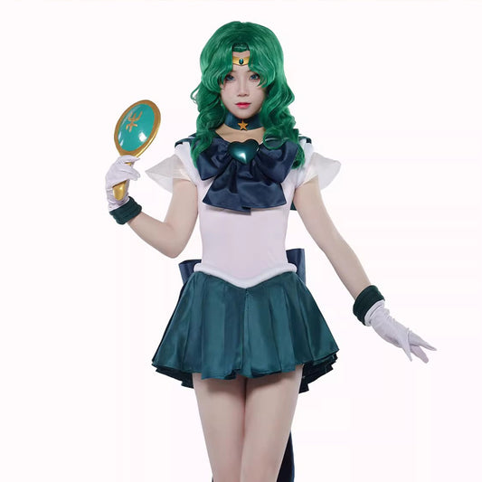 【Nekocos】Anime Sailor Moon SuperS Cosplay Sailor Neptune Michiru Kaiou Battle Suit Cosplay Costume Premium Edition | In Stock