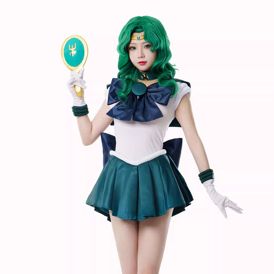 【Nekocos】Anime Sailor Moon Cosplay Sailor Neptune Michiru Kaiou Battle Suit Cosplay Costume Premium Edition | In Stock