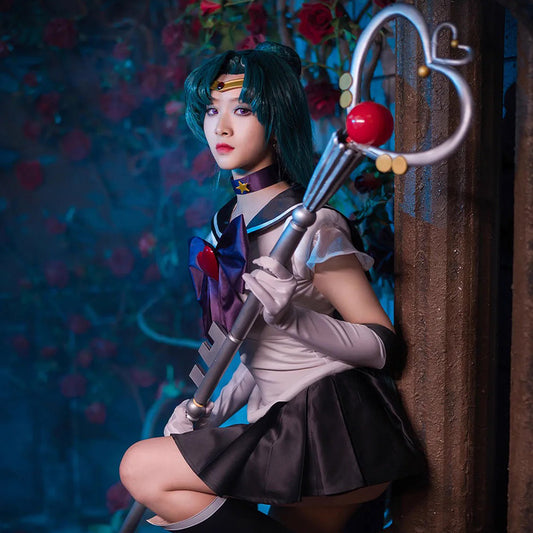 【Nekocos】Anime Sailor Moon SuperS Cosplay Sailor Pluto Setsuna Meiou Battle Suit Cosplay Costume Premium Edition | In Stock