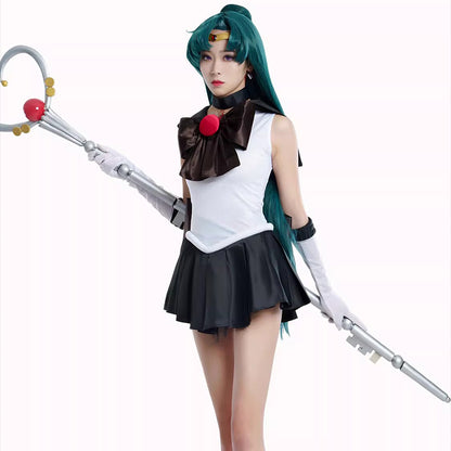 【Nekocos】Anime Sailor Moon Cosplay Sailor Pluto Setsuna Meiou Battle Suit Cosplay Costume Premium Edition | In Stock
