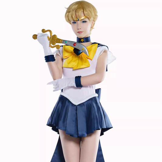 【Nekocos】Anime Sailor Moon SuperS Cosplay Sailor Uranus Haruka Tenou Battle Suit Cosplay Costume Premium Edition | In Stock