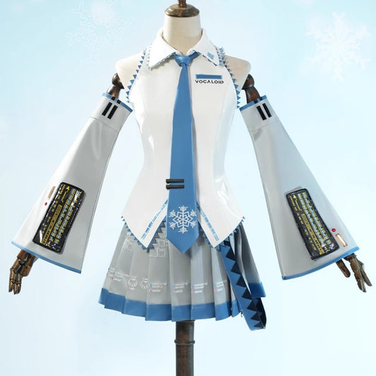 【Nekocos】Vocaloid Hatsune Miku Cosplay Snow Hatsune Cosplay Costume Premium Edition | In Stock