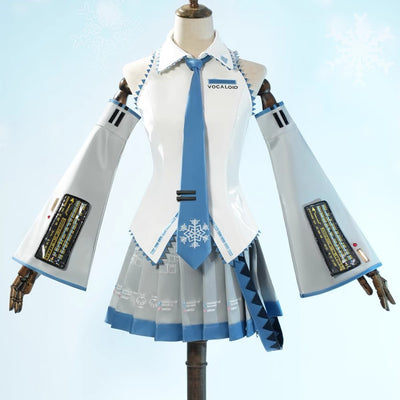 【Nekocos】Vocaloid Hatsune Miku Cosplay Snow Hatsune Cosplay Costume Premium Edition | In Stock