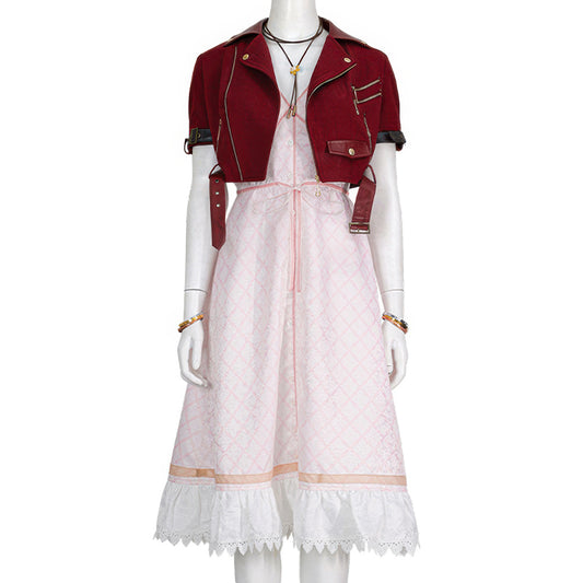 【Nekocos】Game Final Fantasy VII Cosplay Remake Aerith Upgraded version Cosplay Costume | Custom-Tailor