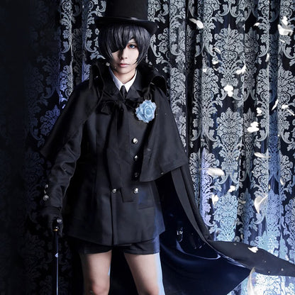 【Nekocos】Anime Black Butler Ciel Phantomhive Funeral Cosplay Uniform Costume | In Stock