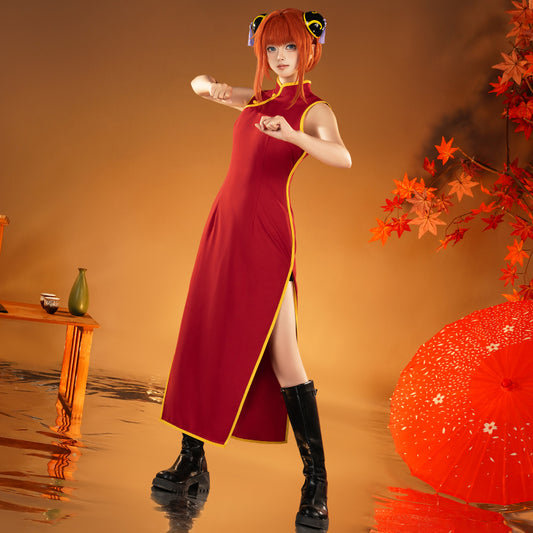 【Nekocos】Anime Gintama Cosplay Kagura Cheongsam Cosplay Costume | Pre-Sale