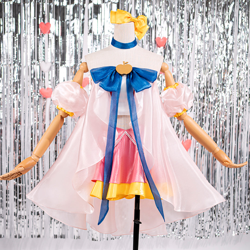 【Nekocos】Anime Hime Chen! Otogi Chikku Idol Lilpri Cosplay Yukimori Ringo Cosplay Costume | In Stock