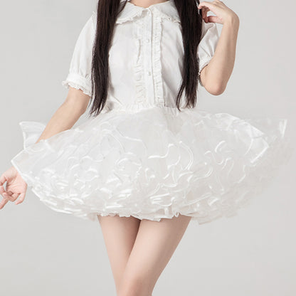 【Nekocos】Cosplay Petticoat Halloween Christmas Fishbone Violence White Petticoat Cosplay Costume | In Stock