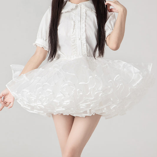 【Nekocos】Cosplay Petticoat Halloween Christmas Fishbone Violence White Petticoat Cosplay Costume | In Stock