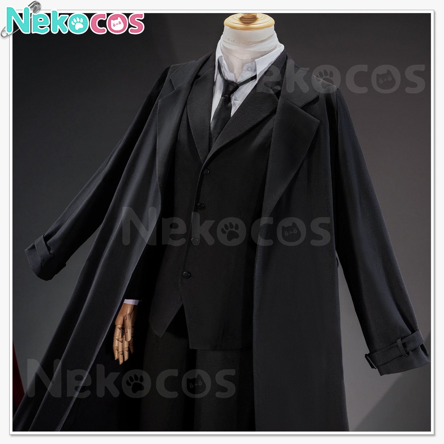 【Nekocos】Anime Bungo Stray Dogs Cosplay Dazai Osamu Cosplay Black Male Costume | Custom-Tailor