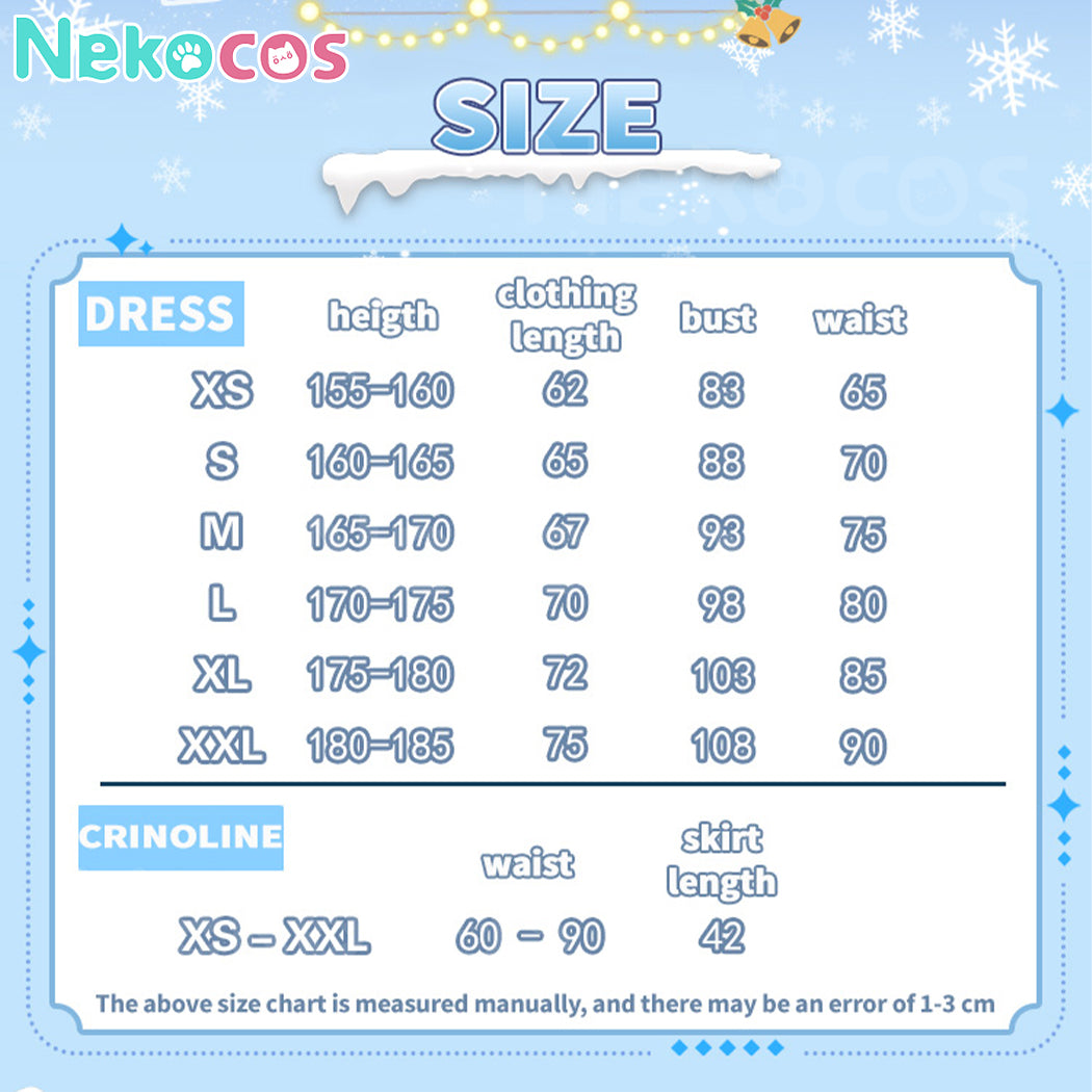 【Nekocos】Anime LoveLive! Aqours Choir Style Christmas Winter Furry Mid Length Dress Cosplay Costume | Custom-Tailor