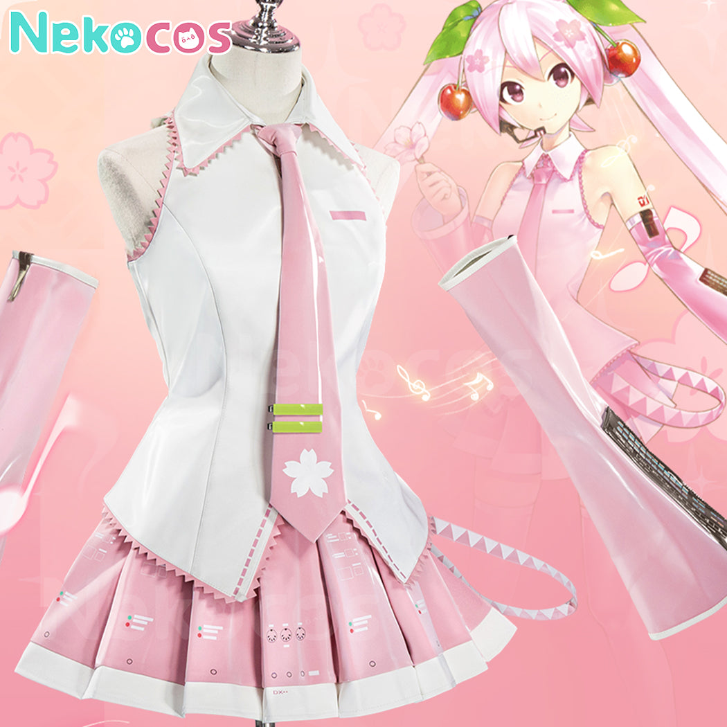 【Nekocos】Vocaloid Hatsune Miku Cosplay Hatsune Cherry Blossoms Cosplay Costume Premium Edition | In Stock