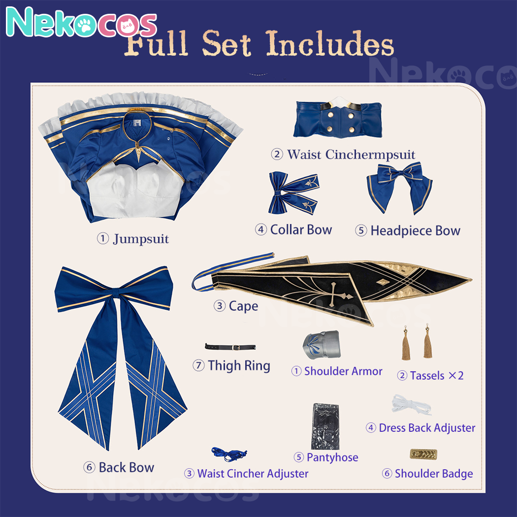 【Nekocos】Game Honkai:Star Rail Cosplay Saber Altria Pendr Cosplay Costume Premium Edition | In Stock