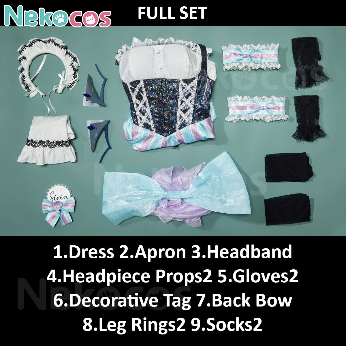 Little Mermaid Maid Cosplay Costume