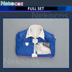 Anime Cosplay Blue Leather Jacket - Custom-Tailored CostumeAnime,Costume,Cyberpunk