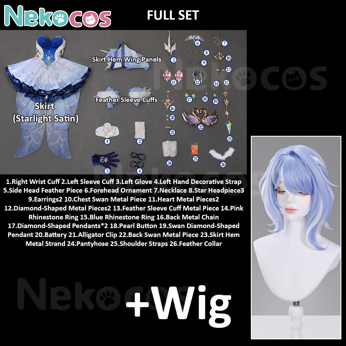 Genshin Impact Odette Cosplay Costume