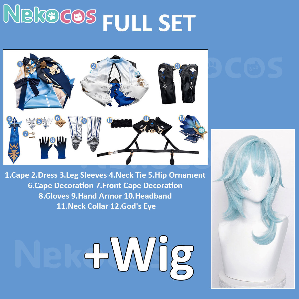 Genshin Impact Eula Cosplay Costume - Premium Custom TailoredCostume,Game,Genshin Impact
