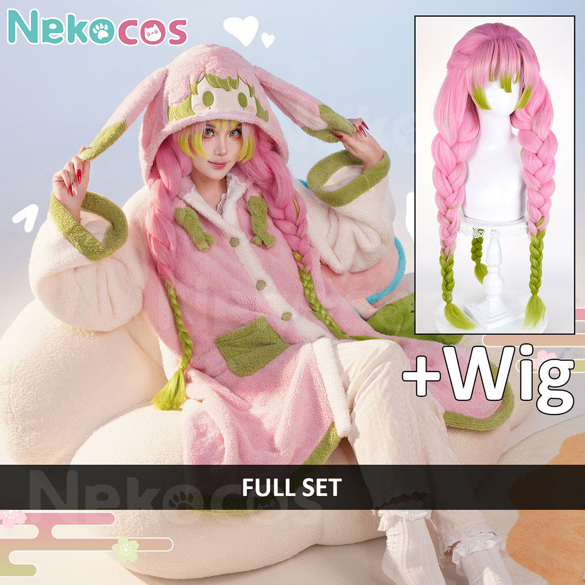 Anime Cosplay Plush Pajamas - Mitsuri, Kochou & YuichiroAnime,Costume,Demon Slayer
